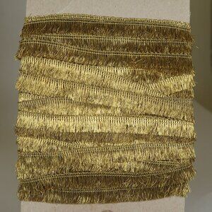 1920s Unused Bright French Gold Eyelash fringe 20 yards available